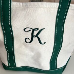 Green and White Tote Bag